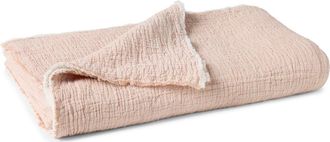 Coyuchi Topanga Organic Cotton Matelass&eacute; Throw Blanket in Praline Chambray at Nordstrom
