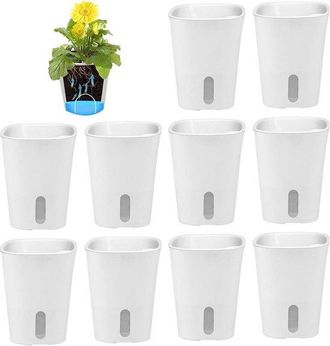 OEM 10 Macetas De Pl&aacute;stico Con Sistema De Autorriego Para Cactus Y Mecha - Juego De Mini Macetas Para Plantas De Interior