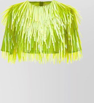 Sportmax petalo fringed crop top