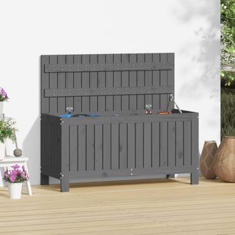 Berkfield Home Garden Storage Box Grey 108x42.5x54 cm Solid Wood Pine