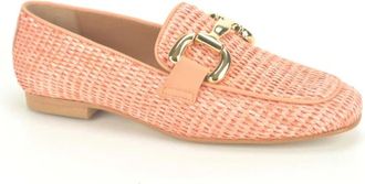 Jhay Elegante Raffia Moccasin met Gar Design - Dames - Loafers - Rood - 37 1/2 EU - Schoenen