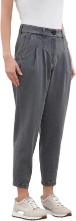 PESERICO Rechte Broek - Dames - Broeken - Grijs - L - Katoen - Broeken