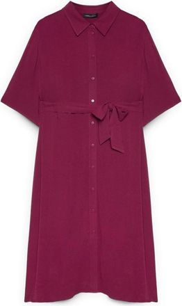 Fiorella Rubino Midi Kleedjes - Dames - Shirt Kleedjes - Rood - 3XL - Kleedjes