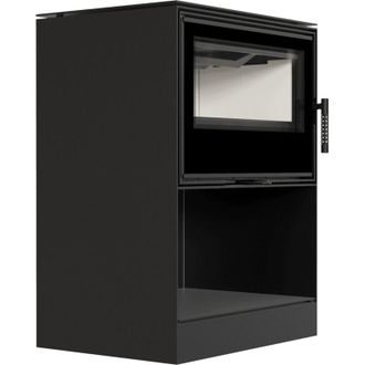 Kratki Kaminofen aus Stahl KRATKI KARI 70 &Oslash; 150 8 kW Platz f&uuml;r Holz mit T&uuml;rfeder