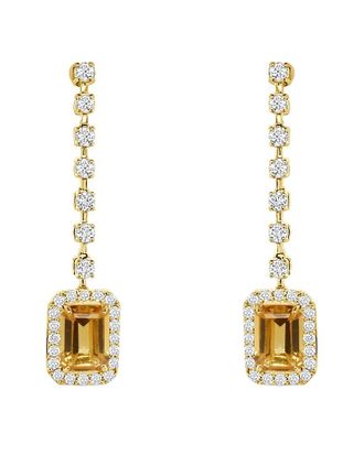 Sabrina Designs 14K 1.56 Ct. Tw. Diamond & Citrine Drop Earrings