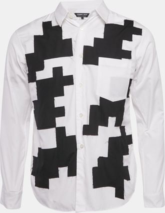 Comme Des Gar&ccedil;ons White Patch Work Cotton Shirt