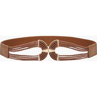 Lascana Womens Symmetrical Buckle Waist Belt in Brown at Nordstrom, Size Medium