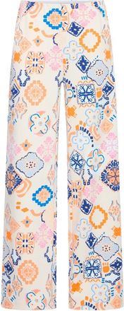 Ichi Pantaloni a gamba larga con stampa grafica a piastrelle - - Trousers - Donna - Multicolore - L