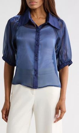 Ciebon Vassana Button Up Top in Navy at Nordstrom Rack, Size X-Small