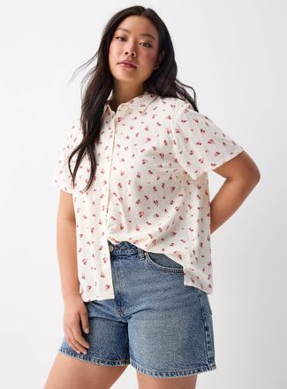 Twik Womens Patterned linen-blend shirt