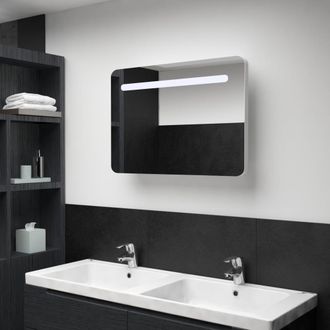 vidaXL Mueble De Ba&ntilde;o Con Espejo Led 80x9,5x55 Cm Vidaxl