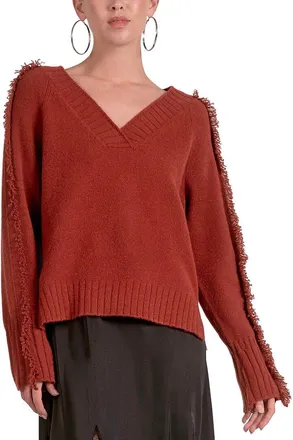 Elan V-Neck Wool-Blend Pullover