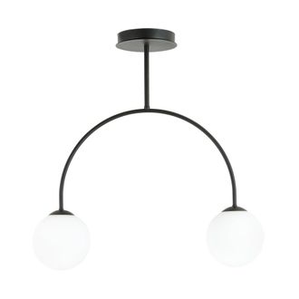 Wonderlamp Plaf&oacute;n de techo con estructura curvada y 2 esferas blancas