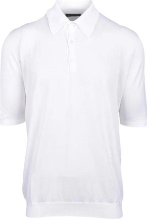 Hawico White Knit Cotton Polo Shirt