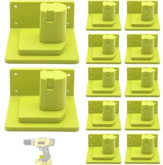 OEM Juego De 12 Soportes De Pl&aacute;stico Para Herramientas, Estaci&oacute;n De Acoplamiento Para Bater&iacute;as De Herramientas El&eacute;ctricas Compatible Con Bater&iacute;as Ryobi De