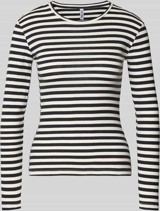 Pieces Slim Fit Langarmshirt aus Baumwoll-Mix in Marine, Gr&ouml;&szlig;e XL