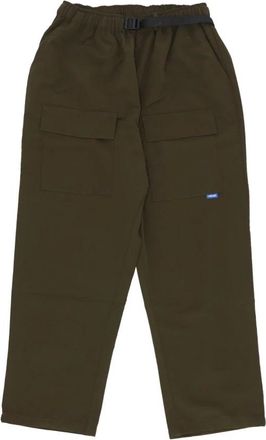 Usual Donkergroene Dealer Pantalon met Mesh - Heren - Straight fit broeken - Groen - L - Polyester - Broeken