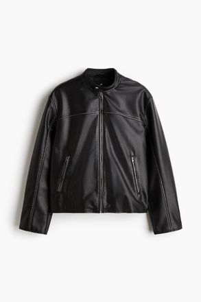 H&M Racingjacke mit Coating - Schwarz