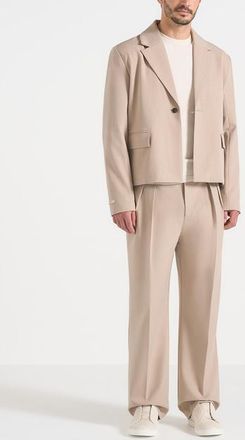 Mani&egrave;re De Voir Silas - Cropped Blazer in Taupe at Nordstrom, Size X-Large