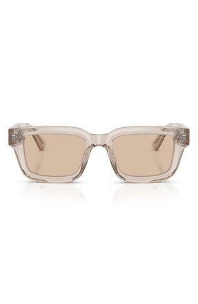 Emporio Armani 51mm Rectangle Sunglasses in Shiny Tundra Brown at Nordstrom