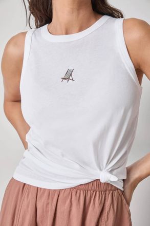 Lilla P Seaside Tank In Beach Chair Embroidery