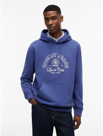 Tommy Hilfiger Mens Tommy Jeans Sports Club Logo Hoodie - Blue Storm - XXL