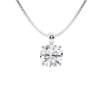 Grown Brilliance 14KT White Gold 1.50 Carat Lab Grown Diamond Pendant Necklace for Women