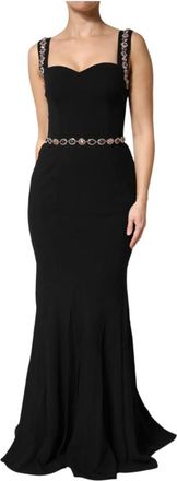 Dolce & Gabbana Versierde Sheath-to-Mermaid Avondjurk - Dames - Avondkleed - Zwart - M - Kleedjes
