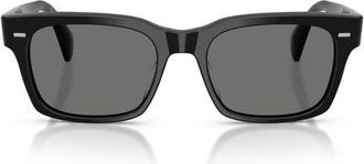 Oliver Peoples Ryce 54mm Polarized Square Sunglasses in Black /Polar Grey at Nordstrom