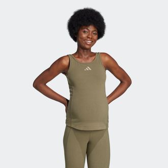 adidas Tanktop ADIDAS SPORTSWEAR W MATERNITY TK, Damen, Gr. XL, gr&uuml;n (olive strata), Obermaterial: 45% Baumwolle, 45% Viskose, 10% Elasthan, Tops Tanktop, Su