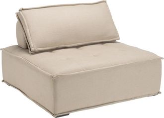 Macabane Butaca sin brazos con coj&iacute;n beige de 100x100 cm