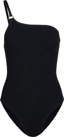 Hunza G Clara One-shoulder Crinkle Swimsuit - Black - One Size