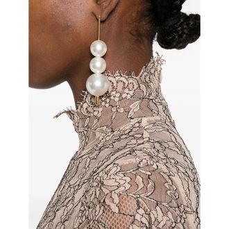 Valentino Floral Lace Bodysuit - Beige