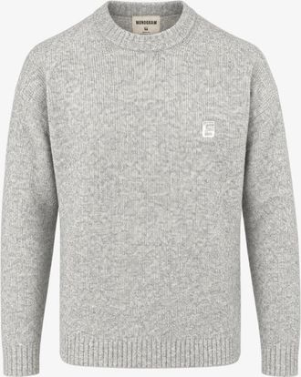 Genti Monogram Boucl&eacute; Roundneck | Lichtgrijs