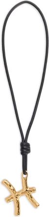 Jil Sander Collana in pelle con ciondolo - Oro