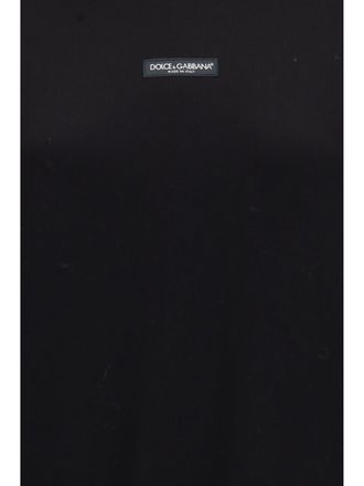 Dolce & Gabbana Logo-Patch Cotton Hoodie - Black