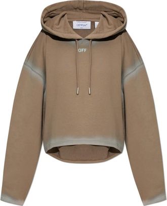 Off-white De Hoodie - Dames - Hoodies - Bruin - M - Katoen - Hoodies & sweatvesten