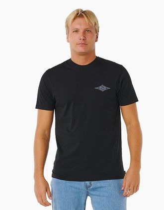 Rip Curl Mens Rip Curl Mens Streamline Diamond Short Sleeve T-Shirt - Black - Size: 40
