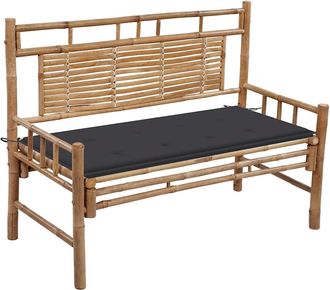 vidaXL Banco De Jard&iacute;n Con Coj&iacute;n Bamb&uacute; 120 Cm Vidaxl