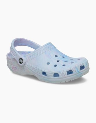 Crocs Womens Crocs Classic Marbled EVA Womens Oxygen Clogs - Blue - Size: UK 7 / eu 41/42 / us m8w10