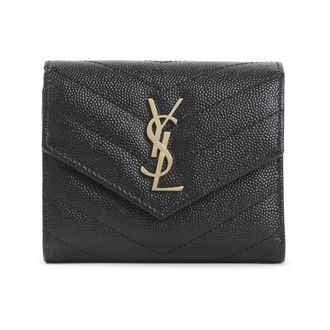 Saint Laurent Wallets & Cardholders, female, Black, Size: ONE SIZE Cassandre Matelass&eacute; Tri-Fold Wallet