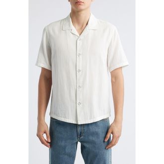 Rag & Bone Avery Cotton Gauze Camp Shirt in White at Nordstrom Rack, Size Xx-Large