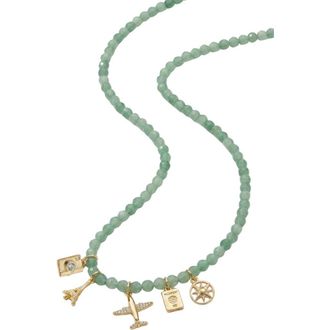 Argento Vivo Travel Amethyst Charm Necklace in Gold at Nordstrom