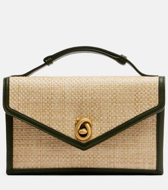 Bottega Veneta Knot Lock Medium raffia top-handle bag