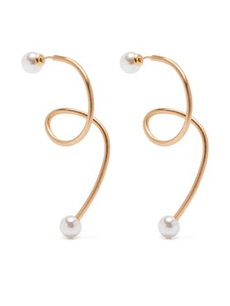 Cult Gaia pearl-embellished spiral earrings - Gold