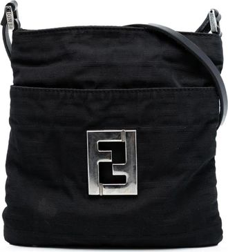 Fendi Pre-owned Cross Body Bags, female, Black, Size: ONE SIZE Pre-owned Textile Crossbody Bag