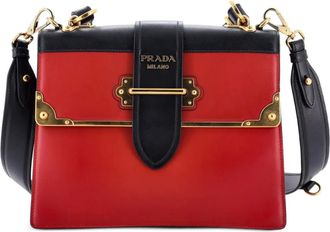 Prada Cahier Convertible City Calf and Saffiano Medium shoulder bag - Rosso