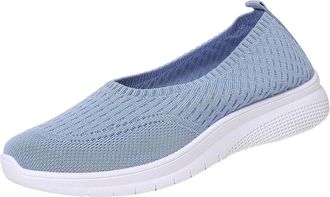 Generic Slip On Trainers Women Mesh Casual Walking Shoe Solid Color Breathable Lightweight Non-Slip Comfortable Running Shoes Gym Tennis Workout