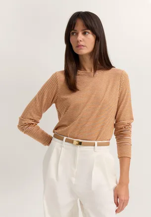 Bugatti Damen T-shirt van modal met ronde hals