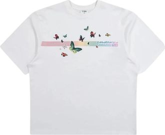 Casablanca Butterfly T-shirt - Heren - T-shirts - Wit - S - Tops
